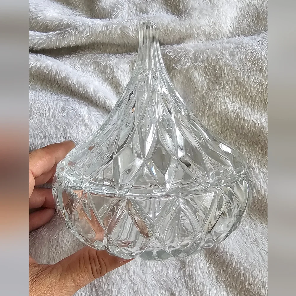 Vintage Crystal Hershey's Kiss Covered Candy Dish
